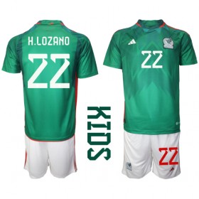 Baby Fußballbekleidung Mexiko Hirving Lozano #22 Heimtrikot WM 2022 Kurzarm (+ kurze hosen)